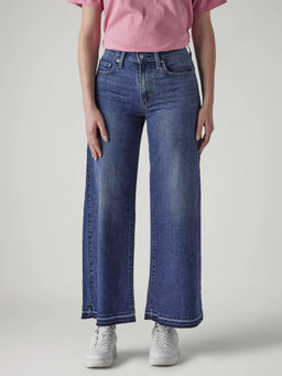 Levi's - Womens 318 Blue Wide Leg Fit Mid Rise Jeans