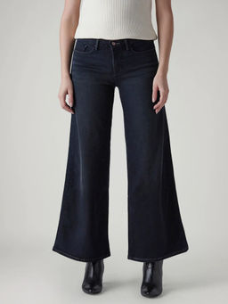 Levi's - Womens 318 Dark-Blue Wide Leg Fit Mid Rise Redloop Jeans