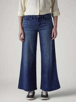Levi's - Womens 318 Blue Wide Leg Fit Mid Rise Redloop Jeans