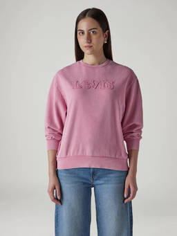 Levi's - Womens Embroidered Regular Fit Sweatshirt Pink