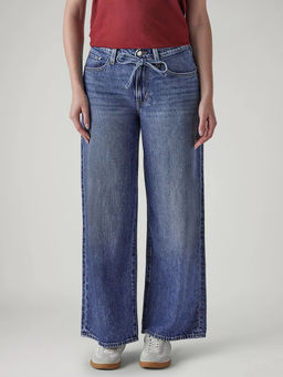 Levi's - Womens Blue Baggy Fit High Rise Cinch Jeans With Belt