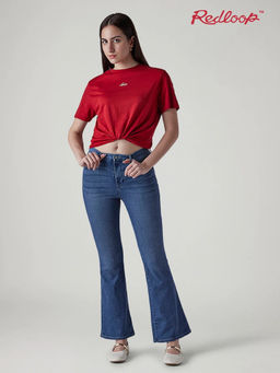 Levi's - Womens 726 Blue Flared Fit High Rise Redloop Jeans