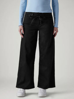 Levi's - Womens 726 Black Flared Fit High Rise Redloop Jeans With Belt