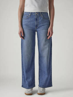 Levi's - Womens Blue Wide Leg Fit High Rise Cinch Jeans