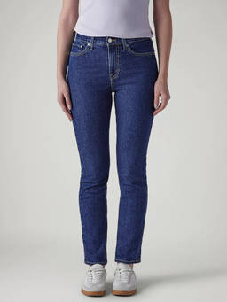 Levi's - Womens Blue Ribcage Slim Fit High Rise Jeans