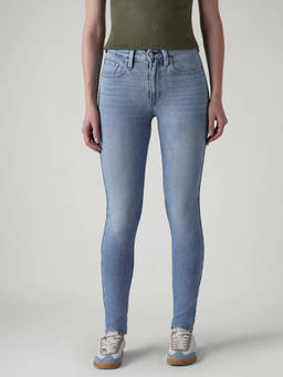 Levi's - Womens 721 Light-Blue Skinny Fit High Rise Jeans