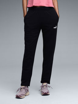 Puma - Essentials Womens Side Pocket Logo Sweatpants Black