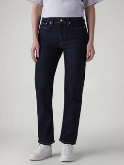 Levi's - Womens Dark-Blue Wedgie Regular Fit High Rise Jeans