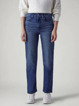 Levi's - Womens Blue Ribcage Regular Fit High Rise Jeans
