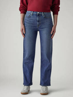 Levi's - Womens Blue Ribcage Straight High Rise Jeans