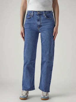 Levi's - Womens Blue Ribcage Straight High Rise Jeans
