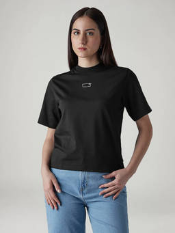 Levi's - Womens Brand Logo Black High Neck T-Shirt