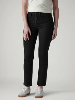 Levi's - Womens 724 Black Slim Fit High Rise Redloop Jeans