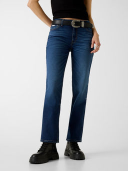Guess - Regular Fit Button and Zip Denim Jeans Blue