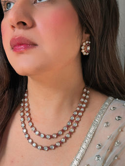 Amreli Jaipur - Ruby Polki Multi-Color Stone Necklace & Earrings