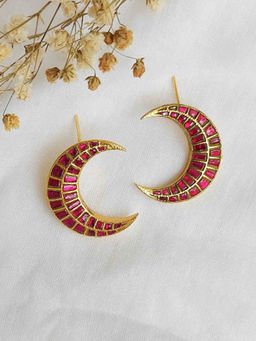 Amreli Jaipur - Pink Pachi Kundan Earrings