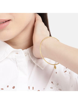 Zavya - Heart Gold Plated 925 Sterling Silver Plain Bangle