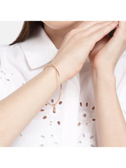 Zavya - Heart Rose Gold Plated 925 Sterling Silver Plain Bangle