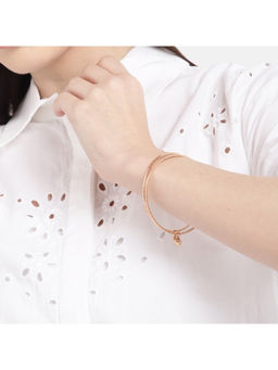 Zavya - Heart Rose Gold Plated 925 Sterling Silver Plain Bangles (Pack of 2)