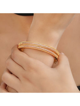 Zavya - White Gold Plated 925 Sterling Silver Statement Bangles (Pack of 2)