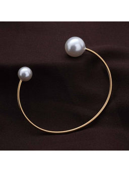 Palmonas - Off White Womens Pearl Waterproof and Anti-Tarnish Ball Cuff