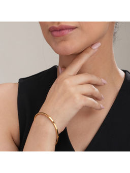 Palmonas - Womens Waterproof and Anti-Tarnish Gold Flat Wire Bangle