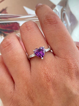 ISHKAARA - Purple Heart Crystal Ring