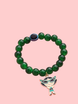 NVR - Unisex Green Artificial Beads Stylish Bracelet