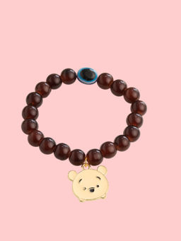 NVR - Unisex Brown Artificial Beads Stylish Bracelet