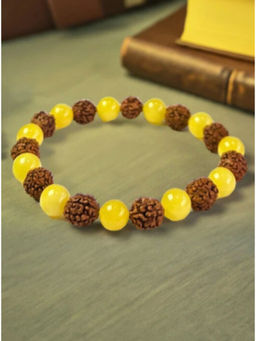 NVR - Multi-Color Natural Rudraksha Stretchable Bracelet