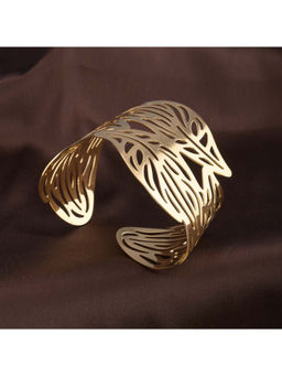 Palmonas - Womens Waterproof and Anti-Tarnish Gold Leaf Cuff