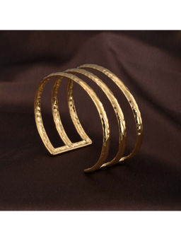 Palmonas - Womens Waterproof and Anti-Tarnish Three Layer Sleek Gold Cuff