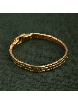 Palmonas - Womens Waterproof and Anti-Tarnish Gold Rectangular Rhythm Link Bracelet