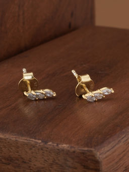 Palmonas - 925 Sterling Silver White Minimalist Flare Studs for Womens