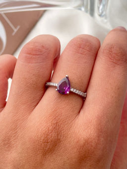 ISHKAARA - Purple Drop Crystal Ring