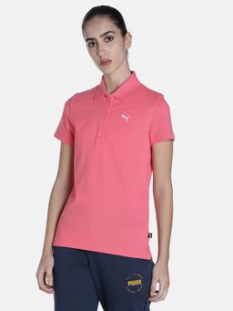 Puma - Ess Womens Pink Polo T-Shirt