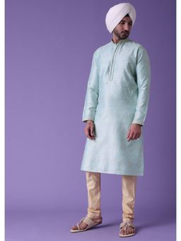 KALKI FASHION - Blue Printed Kurta In Cotton Silk (Set of 2)