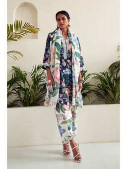 Sage Saga - Iris Navy Blue Kurta Pant with Dupatta (Set of 3)