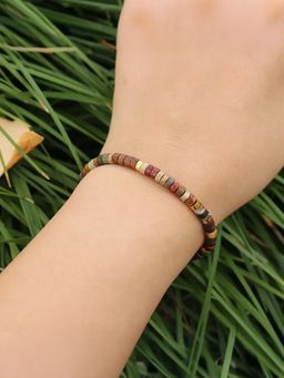 Yellow Chimes - Mens Brown Beads Bracelet