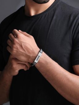 Yellow Chimes - Mens Stainless Steel Silver Bracelet