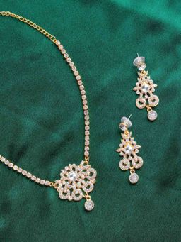Estele - Gold Plated Adorable Drop Jewellery Set with Austrian Crystals for Women