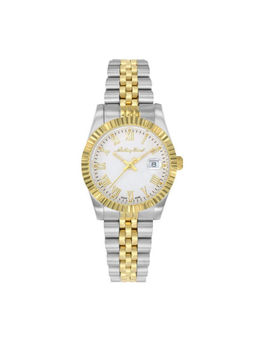 Mathey-Tissot - Women White Mathy Iii Roman Quartz Dial Analog Watch (D810BBR) (M)