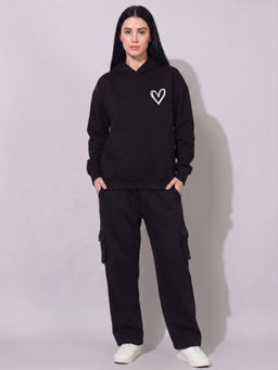 Griffel - Black Fleece Full Sleeves Graphic Hoodie