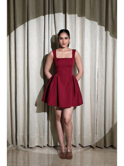 Myclo - Berry Blush Fit and Flare Dress