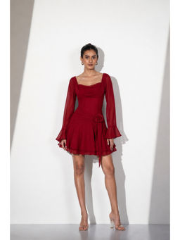 Myclo - Wine Blossom Mini Dress