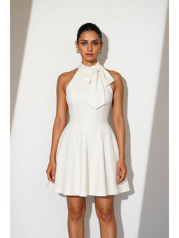 Myclo - Bow High Neck Dress