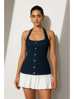 Myclo - Denim Halter Mini Dress