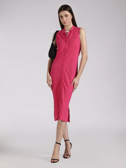 Tommy Hilfiger - Cotton Spread Collar Sheath Dress