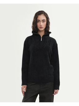 RAREISM - Solid Jet Black Women's Sweater