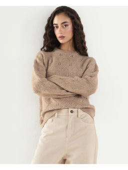 RAREISM - Self Design Dark Beige Women's Sweater